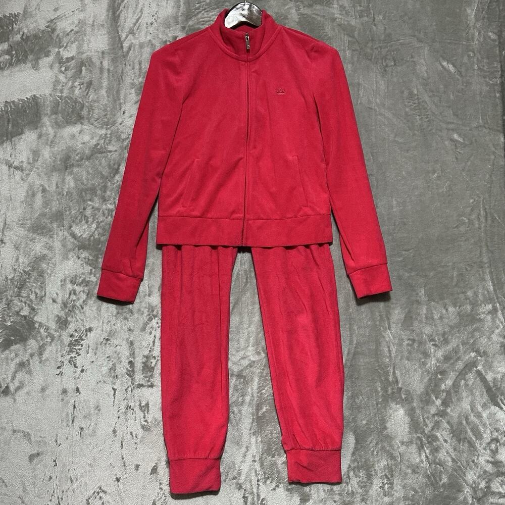 Juicy Couture Red Velour Track Pants & Jacket Set